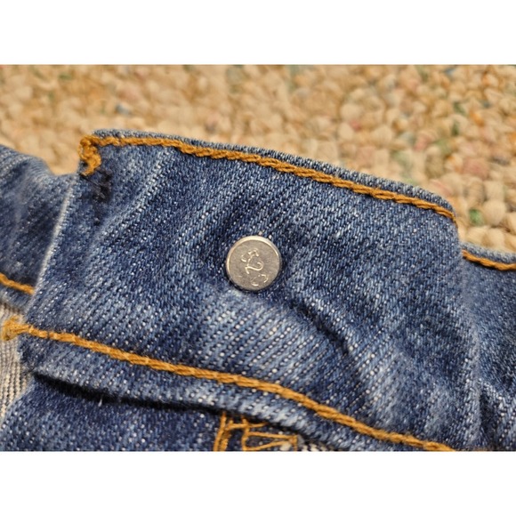 Vintage Levis 509 Jeans Mens 42x30 Blue Denim Regular Orange Tab 80s Hemmed - Picture 11 of 14